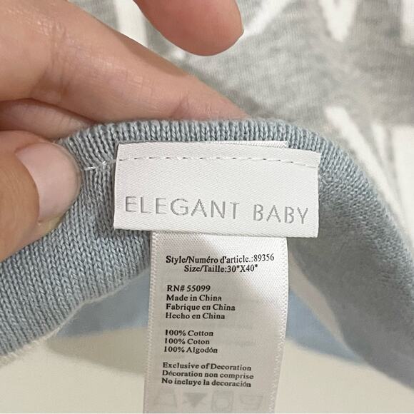 Elegant Baby Gray and White LOVE Blanket Cotton - Picture 2 of 8
